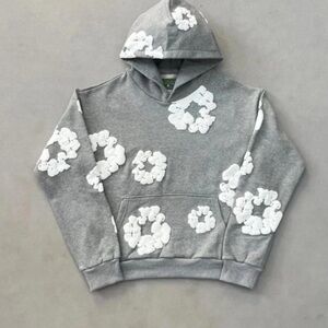 Gray Performance Jacket with White Floral Accents